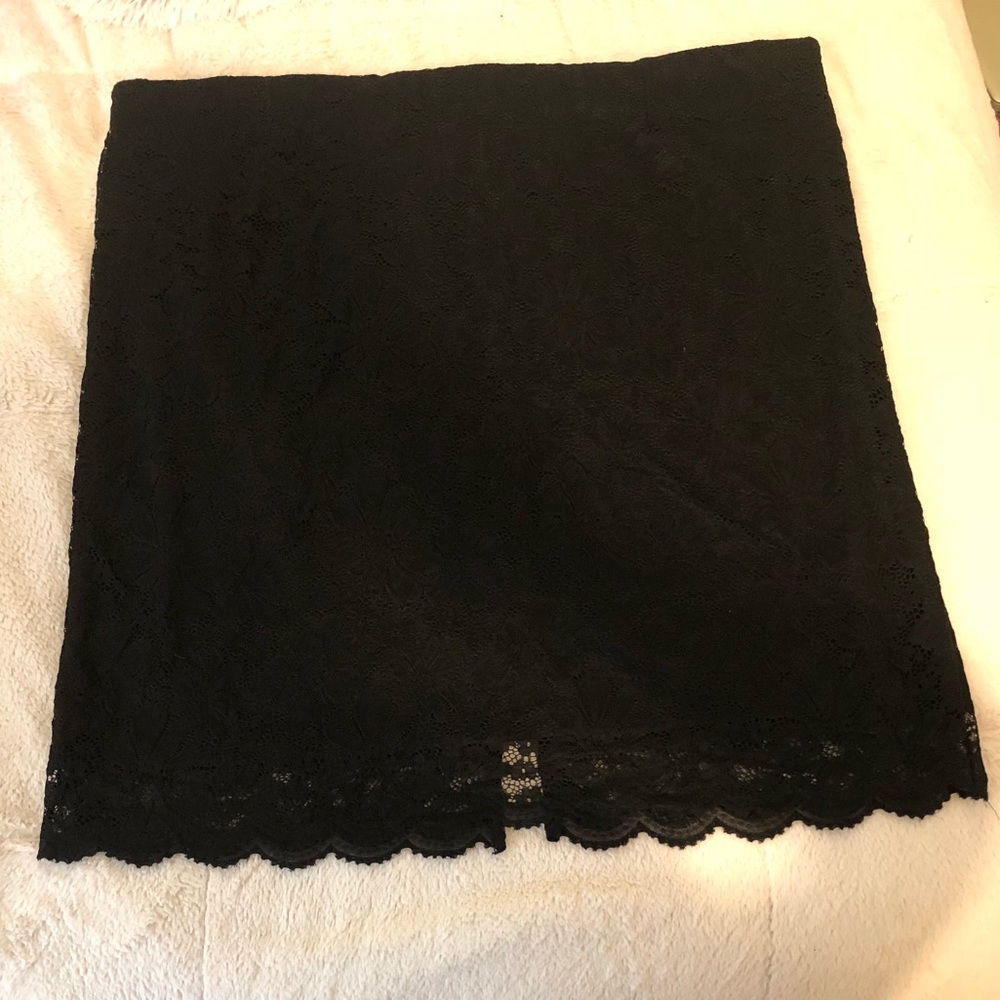 PLUS SIZE Black Lace Skirt